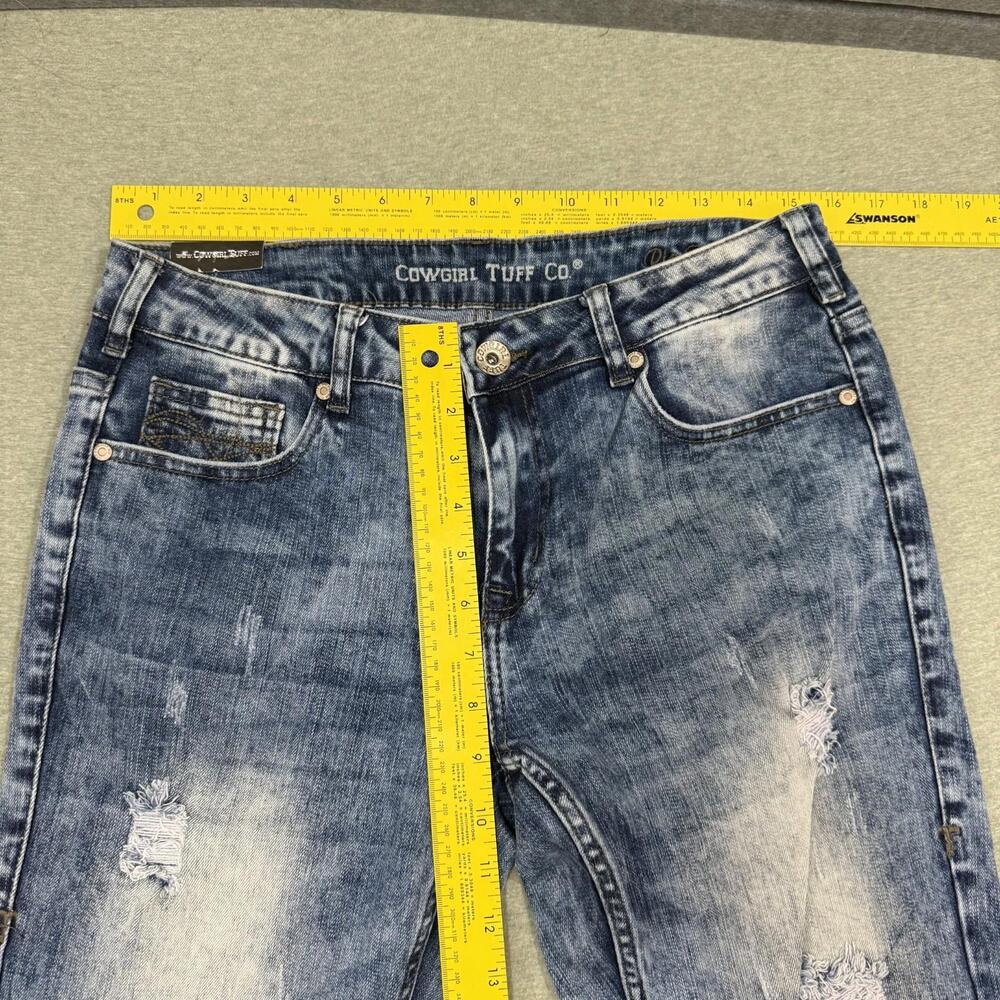 NWT Cowgirl Tuff Co. Rip Tide Distressed Flared Jeans Women's Size 29x35 - Picture 4 of 10